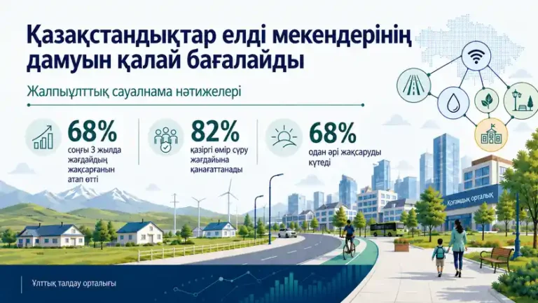 Әр он тұрғынның сегізі қазіргі өмір сүру жағдайына көңілі толатынын айтты ауыл мен қала